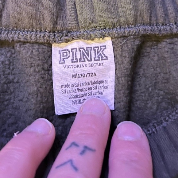 VS PINK OLIVE & BLACK HOODIE & PULLOVER SWEATSUIT SET - Picture 4 of 7